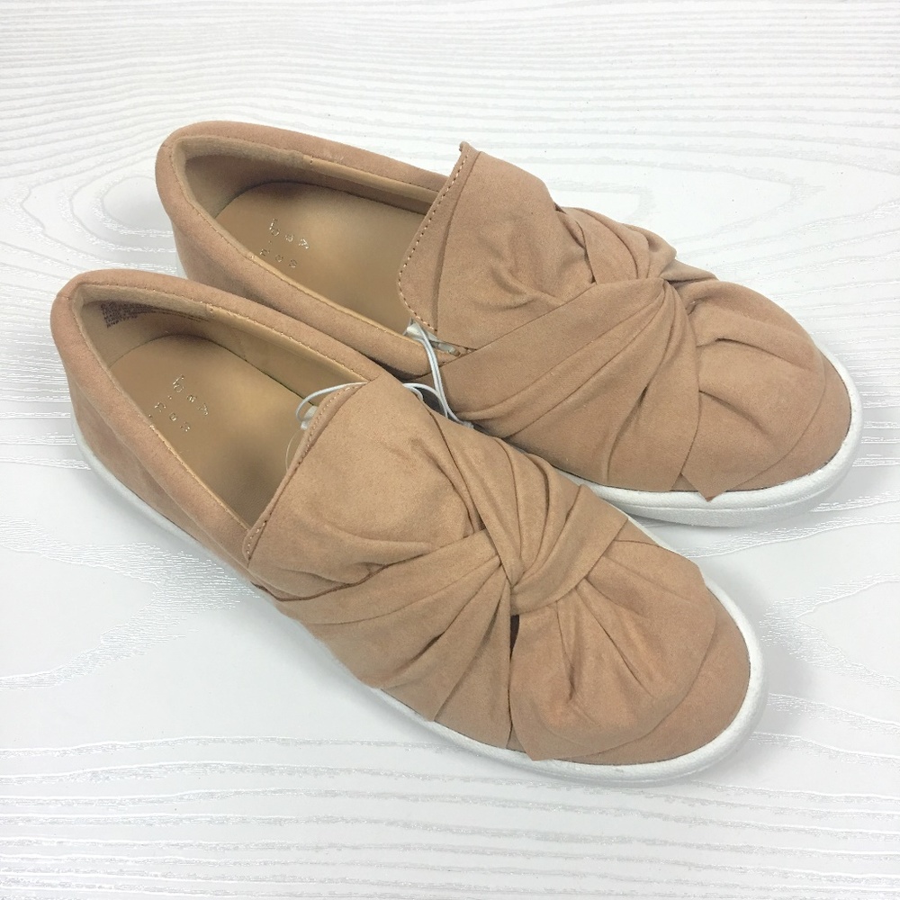 Allory Slip-On Knot Bow Sneakers Suede Pale Blush - Picture 3 of 6